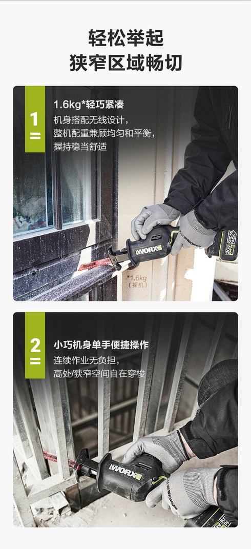 威克士Worx WU500 20V 無刷往復鋸