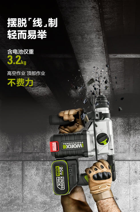 威克士Worx WU388 20V 無刷鋰電三用電錘