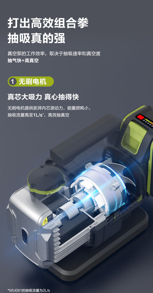 威克士Worx WU091 20V 無刷真空泵(2L)