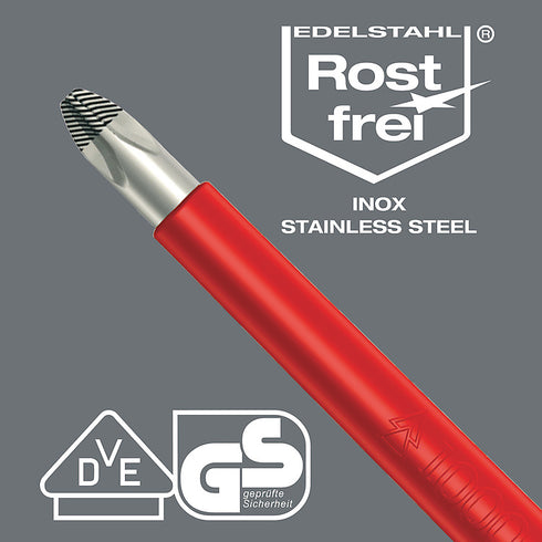 Wera 3160 i VDE不銹鋼一字絕緣螺絲批