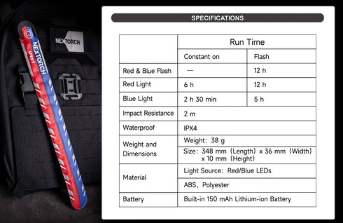 NEXTORCH UT51紅藍閃警示手環