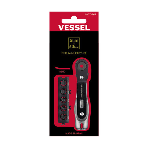 Vessel TD-24B外曲橫向棘輪手柄連5支批咀套裝