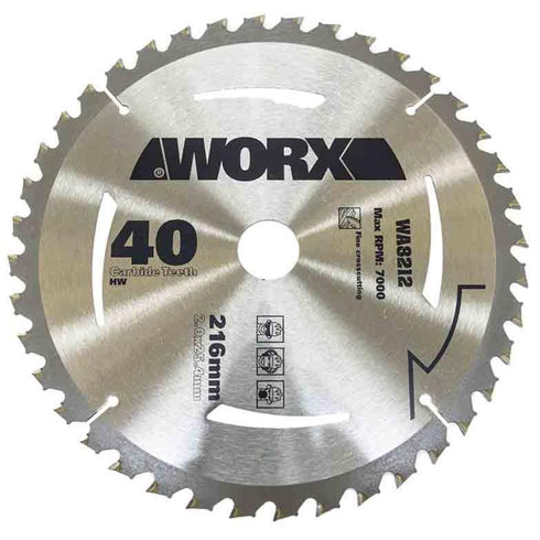 威克士Worx WA8212 216mm 40T 鋸木片 (WX845 適用)