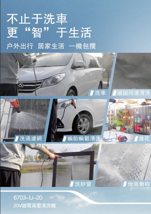 大有Devon 6703 20V鋰電高壓清洗機