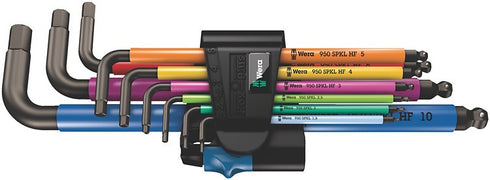 Wera 950/9 Hex-Plus Multicolour HF 1 9支裝彩黑波頭加長公制六角匙 (帶固持功能)