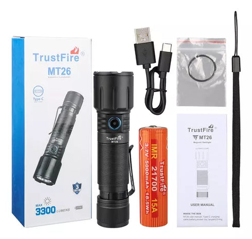 Trustfire MT26全金屬筒身充電磁吸電筒
