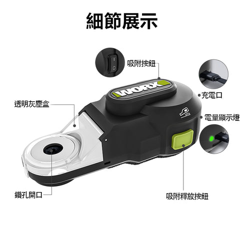 威克士Worx WA1602 3.7V內置電集塵盒