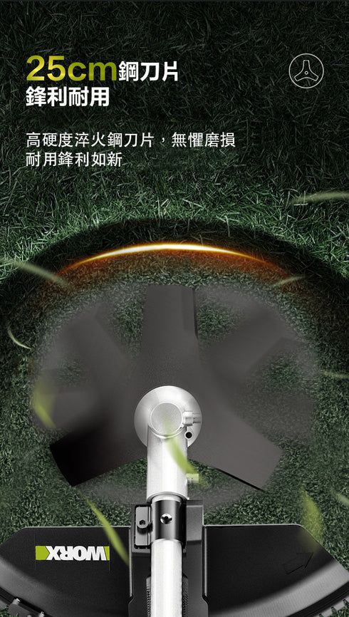 威克士Worx WD184 20Vx2 無刷多功能更換式割草機