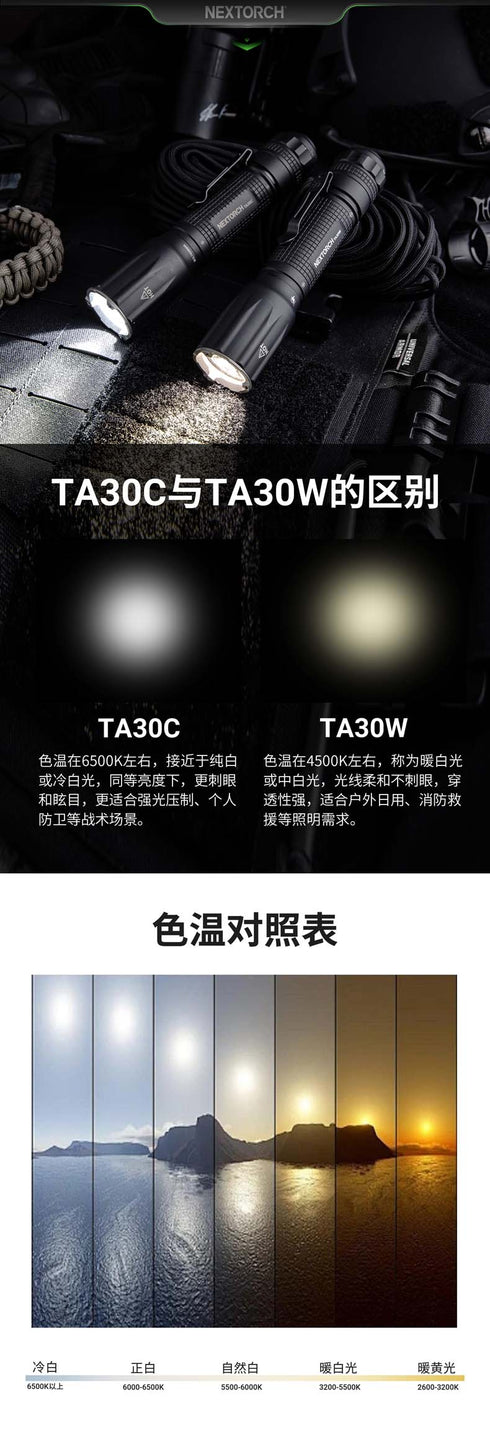 NEXTORCH TA30W暖白光EDC手電筒