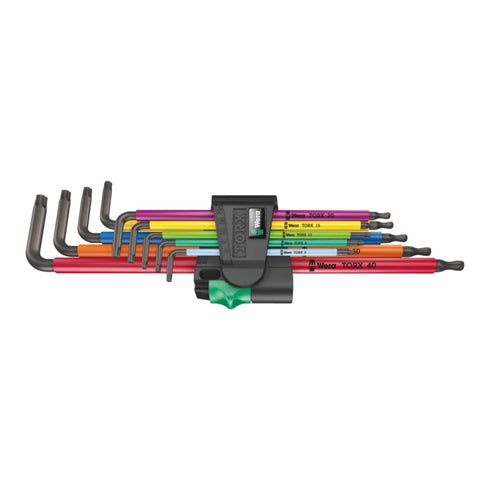 Wera 967/9 TX XL Multicolour 1 9支裝彩黑波頭無孔加長星匙
