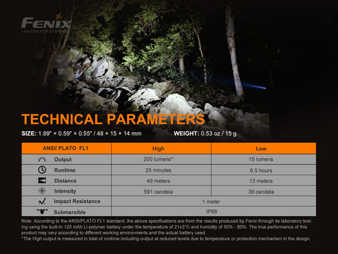 Fenix E02R充電迷你匙扣電筒