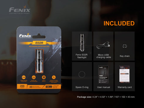 Fenix E02R充電迷你匙扣電筒